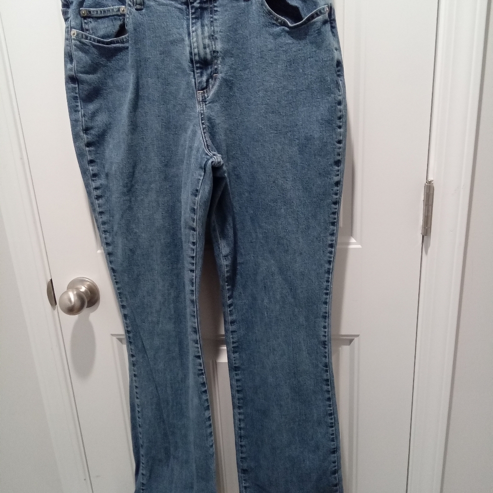 St. John's Bay Plus Size 14 Long Bootcut Stretch Classic Blue Denim Jeans